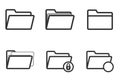 Set of computer folder web icon with documents for design on white, stock vector illustration Royalty Free Stock Photo